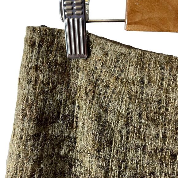Lafayette 148 New York Metallic Brown Gold Tweed Flare Skirt Size 8 - Picture 2 of 12
